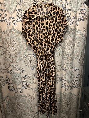 SHEIN Leopard Print Jumpsuit in Tan and Black